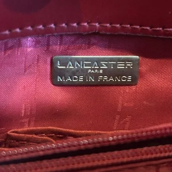 LANCASTER PARIS Deep Red Leather Designer PURSE - Picture 10 of 12